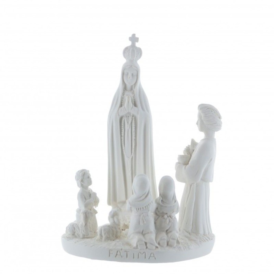Palais du Rosaire Statue Vierge De Fatima | Statue De L'Apparition De Fatima En Resine Blanche 12Cm
