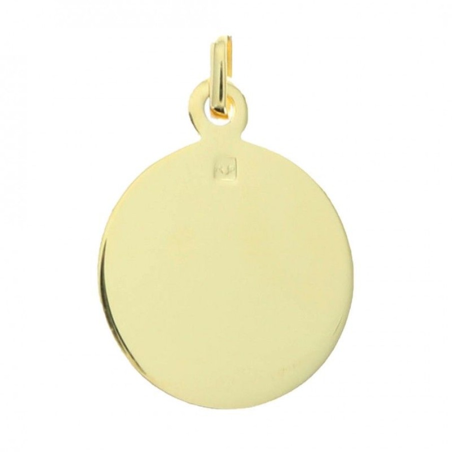 Palais du Rosaire Medaille Et Croix Plaque Or | Medaille De Saint Charbel De 16Mm Plaque Or