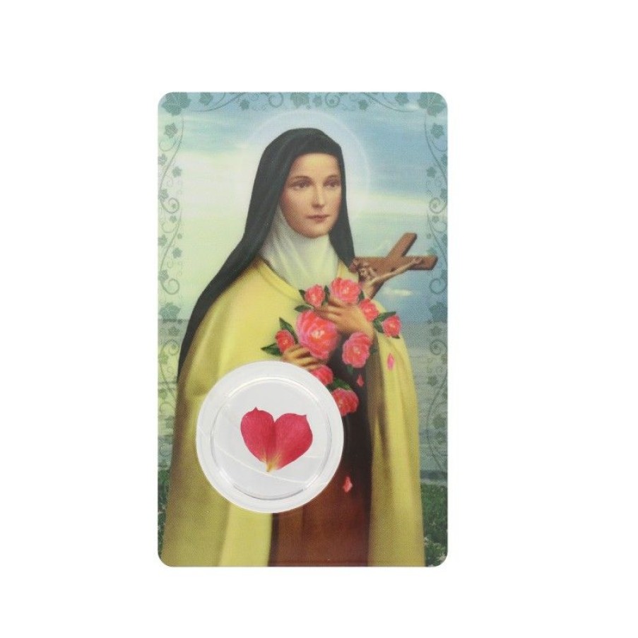 Palais du Rosaire Image Religieuse | Carte De Priere De Sainte Therese Avec Fleurs