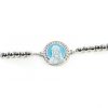 Palais du Rosaire Bracelet Dizainier | Bracelet Dizainier En Argent Avec Medaille De La Vierge Bleue Et Strass